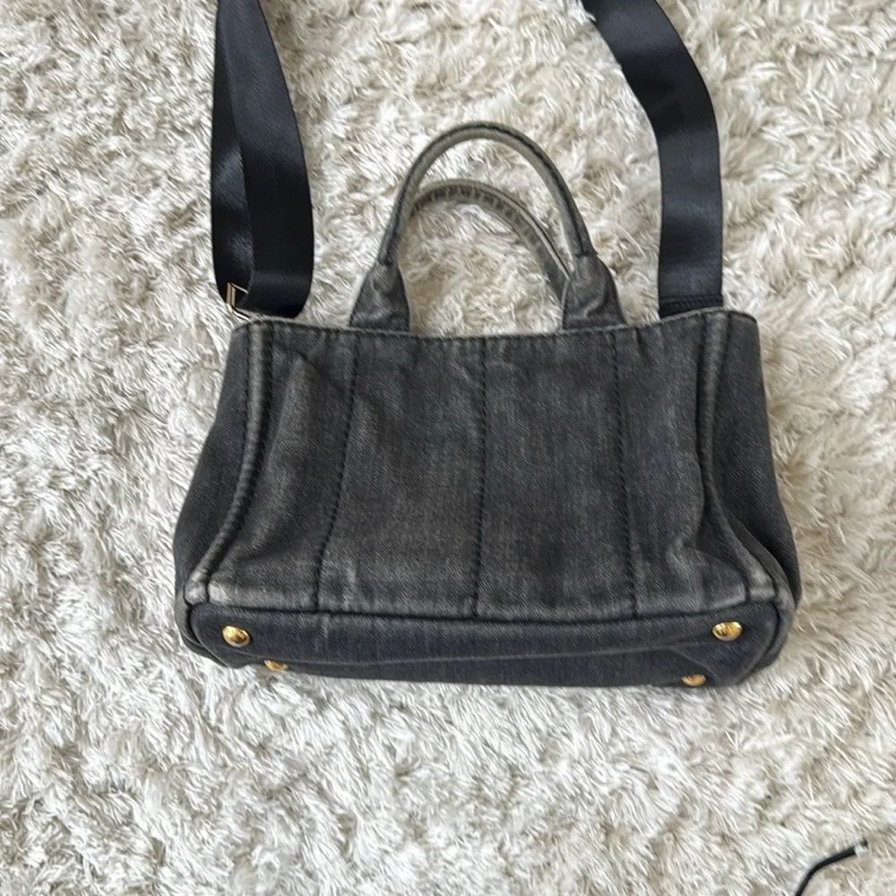 Prada Charcoal Denim canapa small tote Bag - Picture 13 of 13
